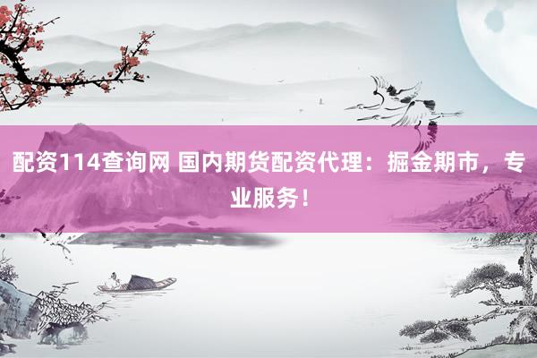 配资114查询网 国内期货配资代理：掘金期市，专业服务！