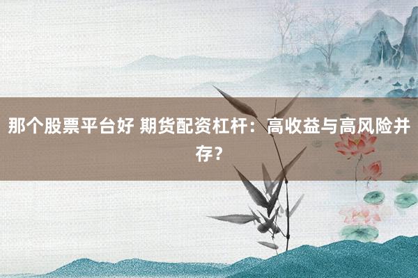 那个股票平台好 期货配资杠杆：高收益与高风险并存？