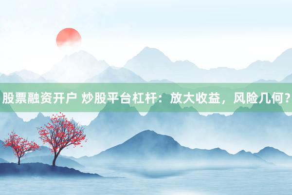 股票融资开户 炒股平台杠杆：放大收益，风险几何？