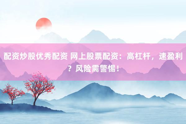 配资炒股优秀配资 网上股票配资：高杠杆，速盈利？风险需警惕！