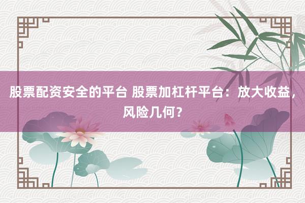 股票配资安全的平台 股票加杠杆平台：放大收益，风险几何？