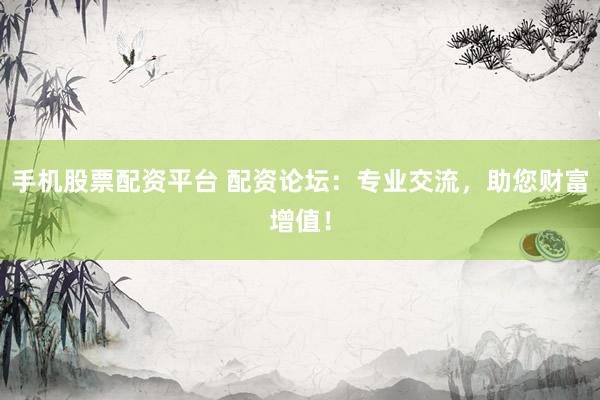 手机股票配资平台 配资论坛：专业交流，助您财富增值！