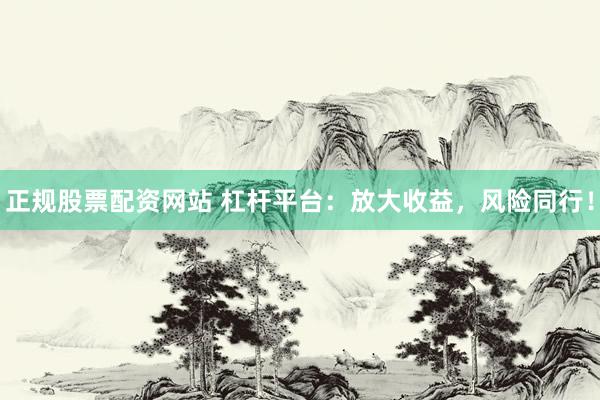 正规股票配资网站 杠杆平台：放大收益，风险同行！