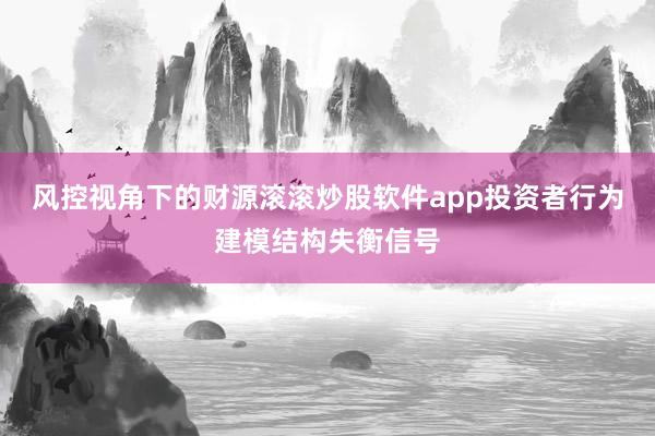 风控视角下的财源滚滚炒股软件app投资者行为建模结构失衡信号