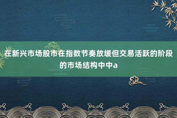 在新兴市场股市在指数节奏放缓但交易活跃的阶段的市场结构中中a