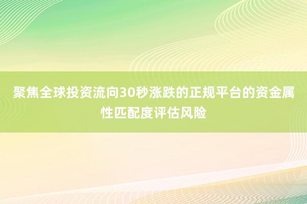 聚焦全球投资流向30秒涨跌的正规平台的资金属性匹配度评估风险