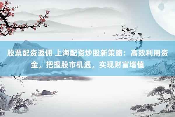 股票配资返佣 上海配资炒股新策略：高效利用资金，把握股市机遇，实现财富增值