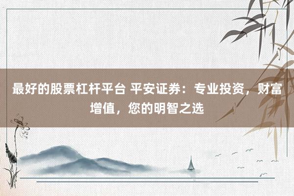 最好的股票杠杆平台 平安证券：专业投资，财富增值，您的明智之选
