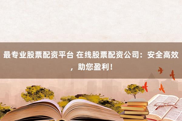 最专业股票配资平台 在线股票配资公司：安全高效，助您盈利！