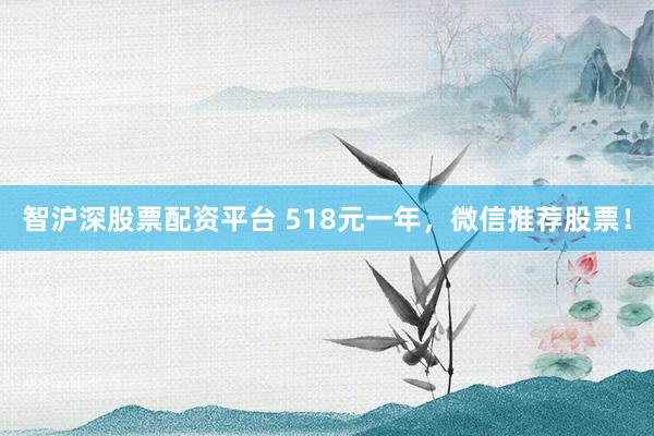 智沪深股票配资平台 518元一年，微信推荐股票！